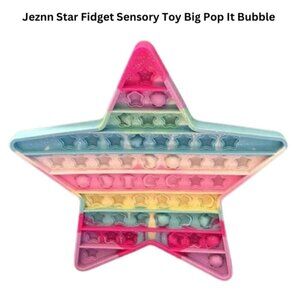 Jeznn Star Fidget Sensory Toy Silicone Pop It Bubble Pastel OS